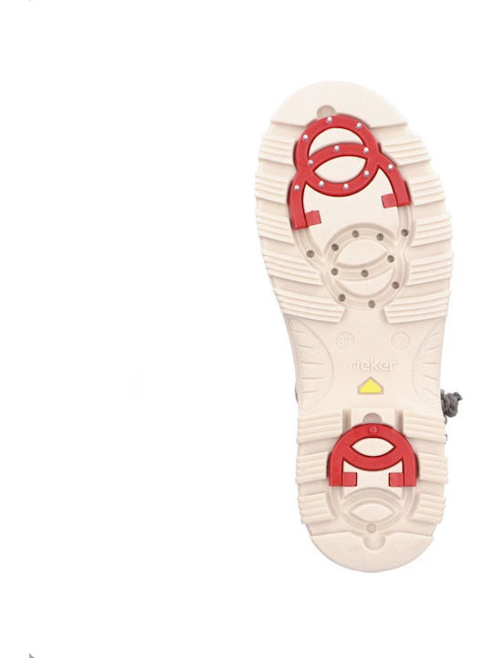 Snow Boots with Zipper & Fur Beige