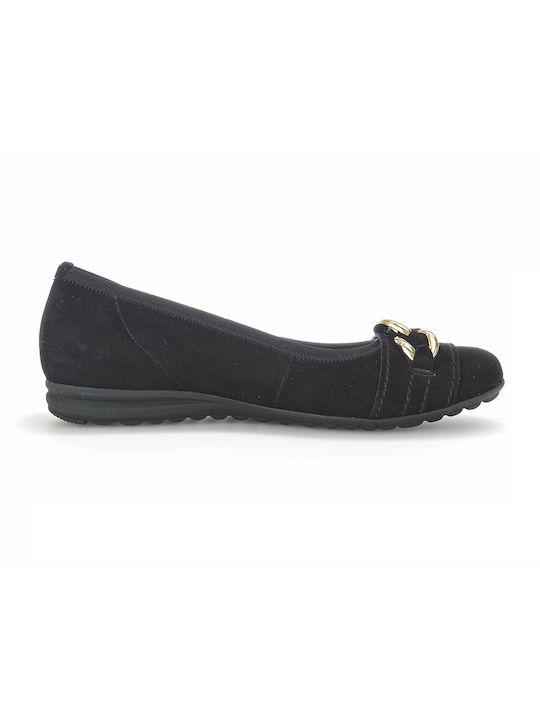 Gabor Anatomic Leather Ballerinas Black