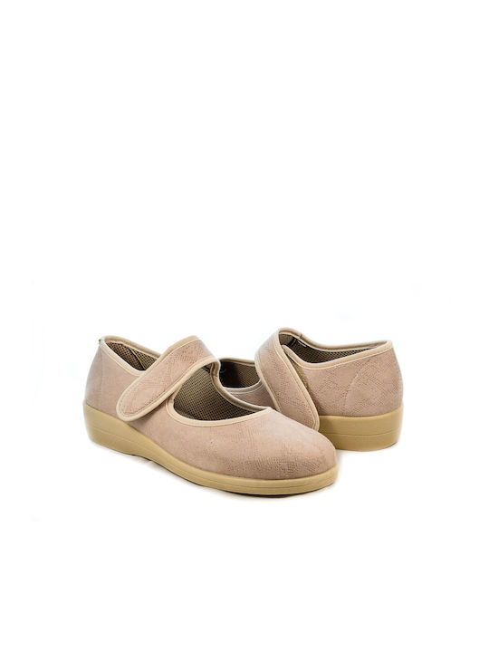 Yfantidis Fabric Ballerinas Beige