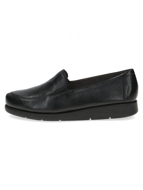 Caprice Leather Women's Moccasins in Black Color