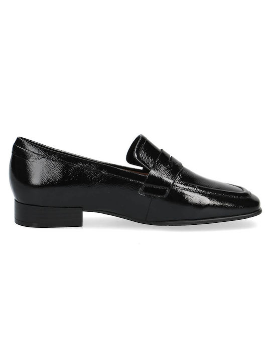 Caprice Leather Women's Loafers in Black Color