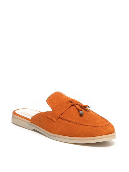 Philippe Lang Flat Mules Orange