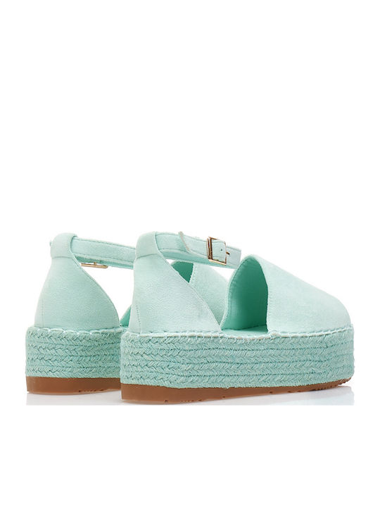 Women's Suede Espadrilles Turquoise