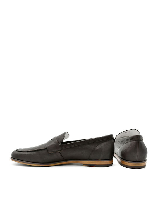 Δερμάτινα Ανδρικά Loafers σε Καφέ Χρώμα
