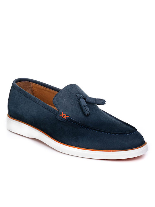 Philippe Lang Men's Leather Moccasins Blue