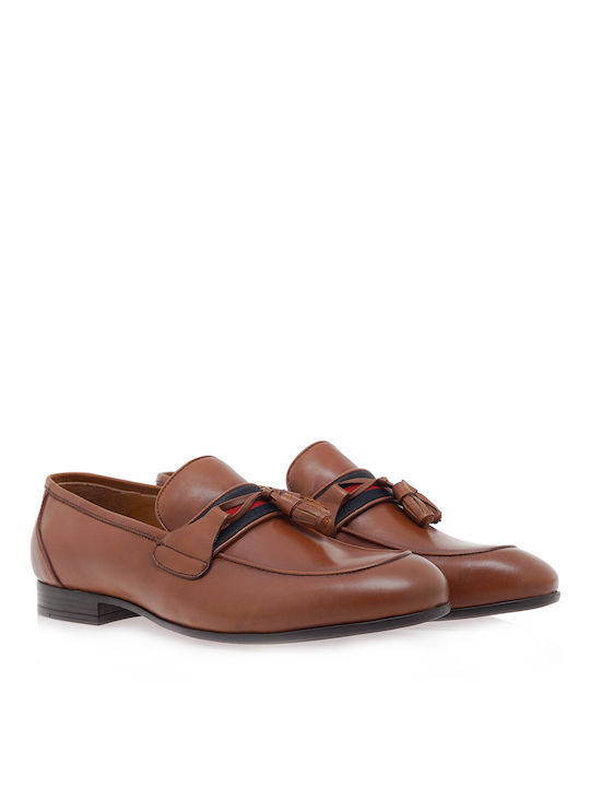 JK London Δερμάτινα Ανδρικά Loafers σε Ταμπά Χρώμα