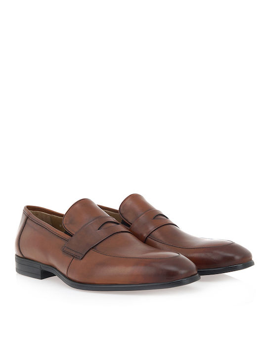 Giovanni Morelli Men's Leather Loafers Tabac Brown