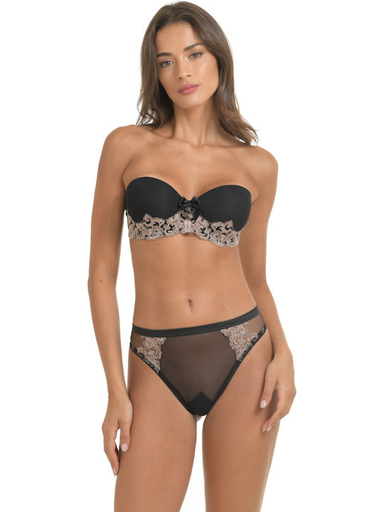 Miss Rosy Balconette Balconette Strapless Bra Black