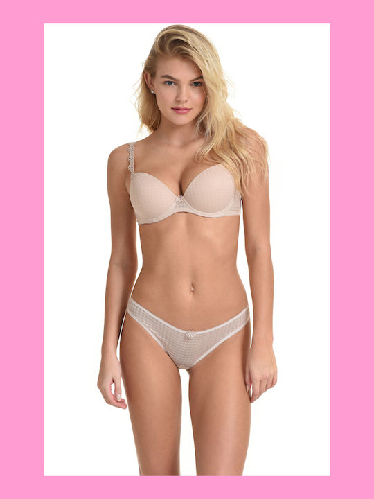 Miss Rosy Balconette Beige Σουτιέν Liegestütz mit Bügel