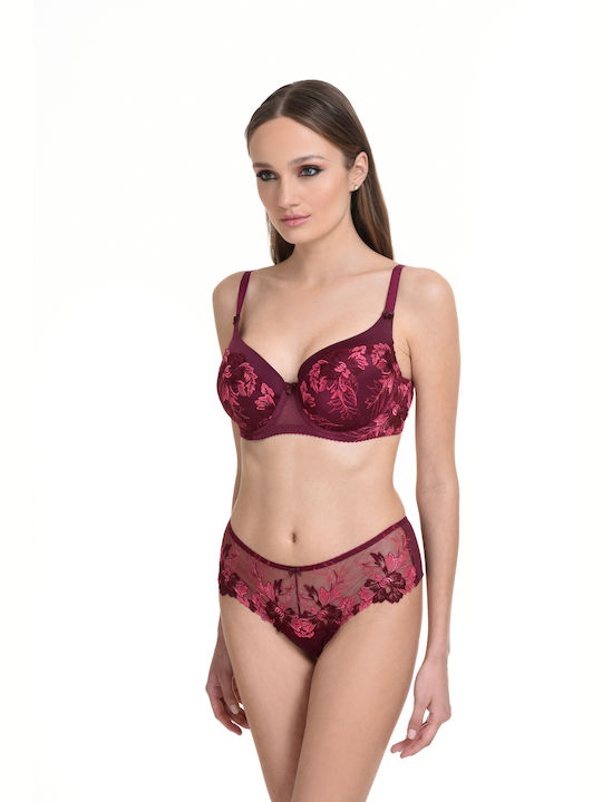 Miss Rosy Bra with Light Padding Underwire Burgundy