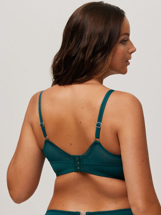 Bra without Padding without Underwire Green