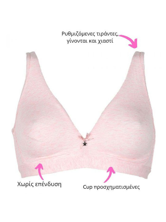 Sielei Bra without Padding without Underwire Pink