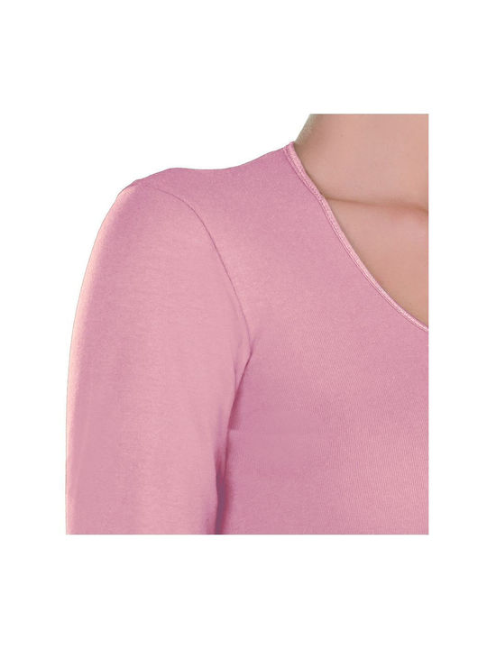 Lord Women's Long Sleeve Cotton T-Shirt Pink