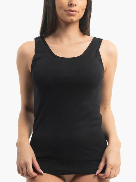 Women's Sleeveless Cotton T-Shirt Black