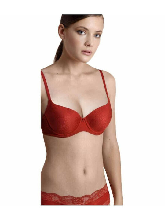 Gisela Lace Underwear Set with Bra & Slip Red