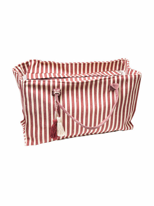 Noidinotte Fabric Beach Bag Red with Stripes