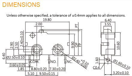 Zippy On-Off switch Limit with Lighting 1pcs