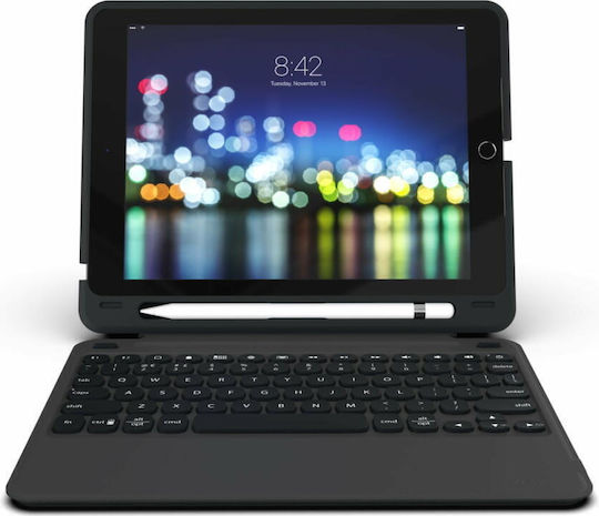 Zagg Slim Flip Cover με Πληκτρολόγιο στα Αγγλικά US Μαύρη (iPad Pro 2020 12.9")