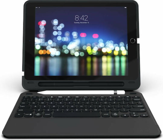 Zagg Slim Flip Cover με Πληκτρολόγιο στα Αγγλικά US Μαύρη (iPad Pro 2020 12.9")