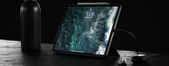 Nomad Folio Flip Cover Piele Neagră (iPad Air 2020/2022)