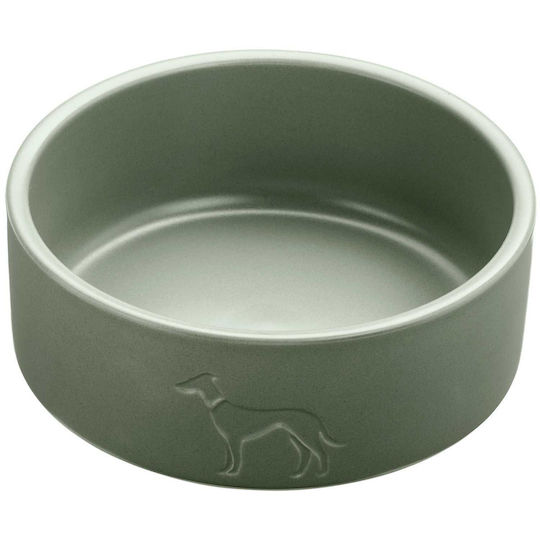 Hunter Ceramic Bowl Food for Dog & Cat 550ml 12cm in Green Color