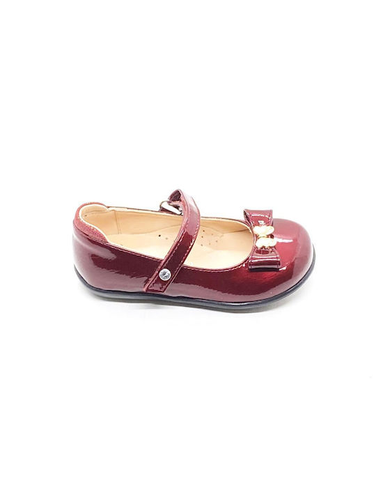 Bonito Kids Patent Leather Ballerinas with Hoop & Loop Closure Burgundy