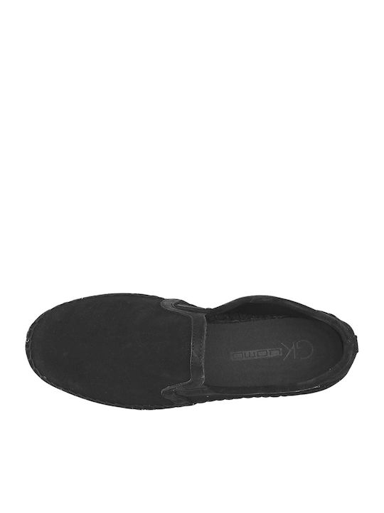 Din piele întoarsă Espadrile pentru bărbați în culoarea Negru