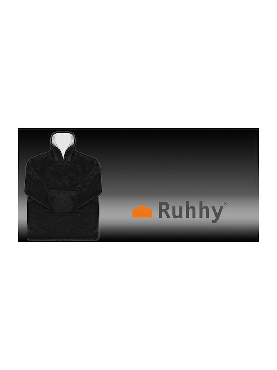 Ruhhy Κουβέρτα Fleece με Μανίκια 106x153εκ. Μαύρη