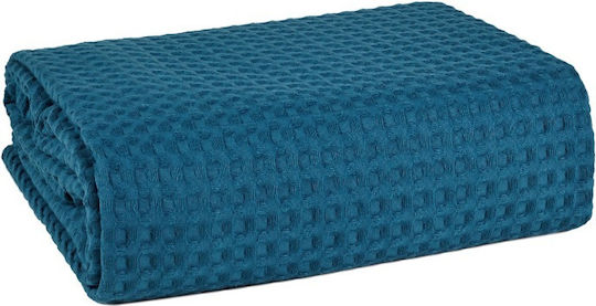 Αιγαίον Κουβέρτα Πικέ King Size 270x240εκ. Μπλε
