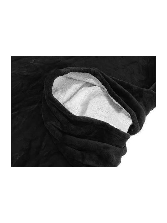Ruhhy Κουβέρτα Fleece με Μανίκια 106x153εκ. Μαύρη