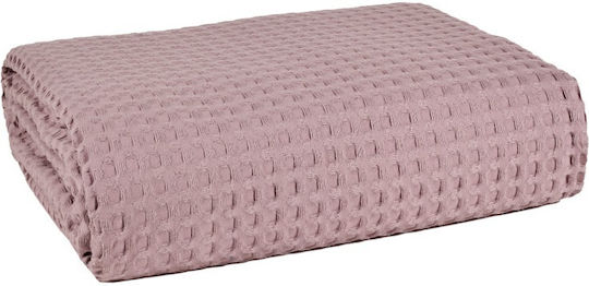 Αιγαίον Κουβέρτα Πικέ King Size 270x240εκ. Ροζ