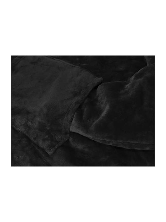 Ruhhy Κουβέρτα Fleece με Μανίκια 106x153εκ. Μαύρη
