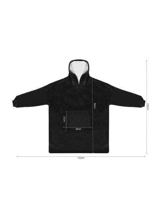 Ruhhy Κουβέρτα Fleece με Μανίκια 106x153εκ. Μαύρη