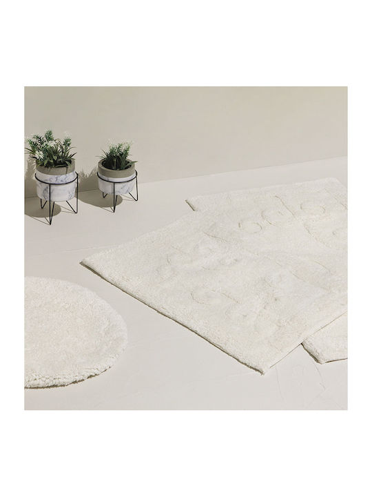 Bed&Bath Πατάκι Μπάνιου Βαμβακερό Οβάλ Εκρού 45x45εκ.