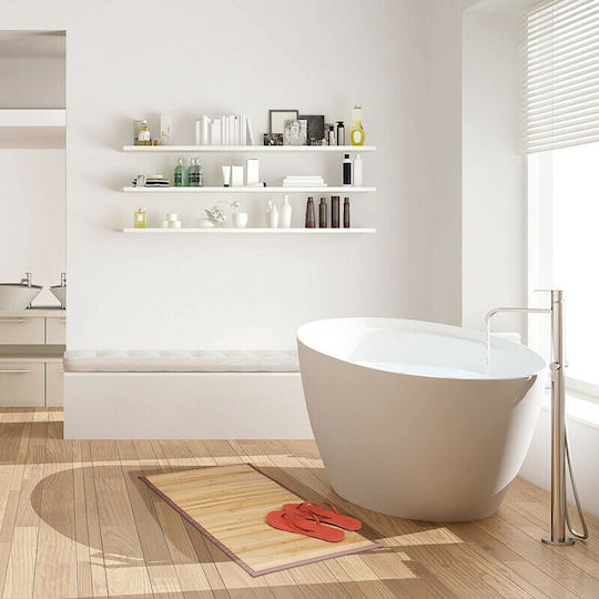 Relaxdays Πατάκι Μπάνιου Ξύλινο 10024084 Καφέ 45x80εκ.