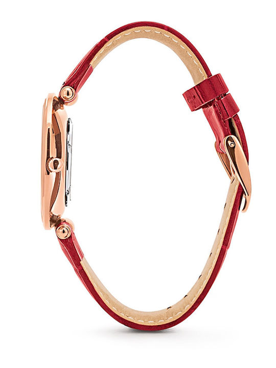 Folli Follie Lady Club Damen Uhr mit Rot Lederarmband