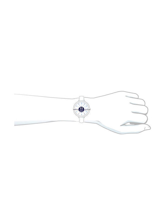 Tekday Strap Uhr mit Weiß Kautschukarmband