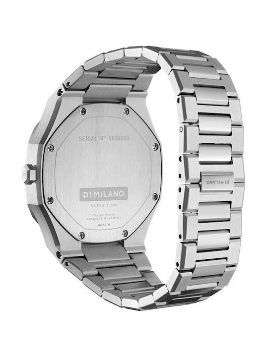 D1 Milano Ultra Thin Women's Watch with Silver Metal Bracelet