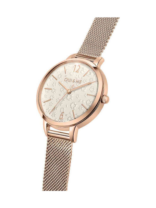 Oui & Me Fleurette Women's Watch with Pink Gold Metal Bracelet