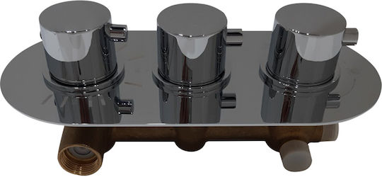 Vinci für Dusche 3 Ausgänge Silber