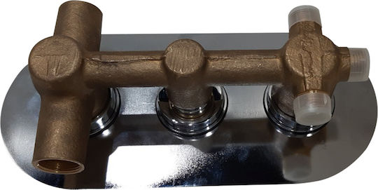 Vinci für Dusche 3 Ausgänge Silber