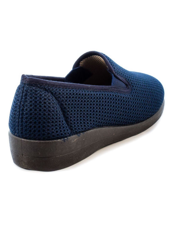 Yfantidis Stoff Damen Slip-Ons Blau