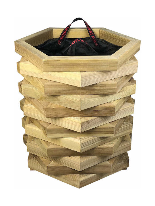 Tesias Γλάστρα Ξύλινη Καφέ 52x45x60εκ.