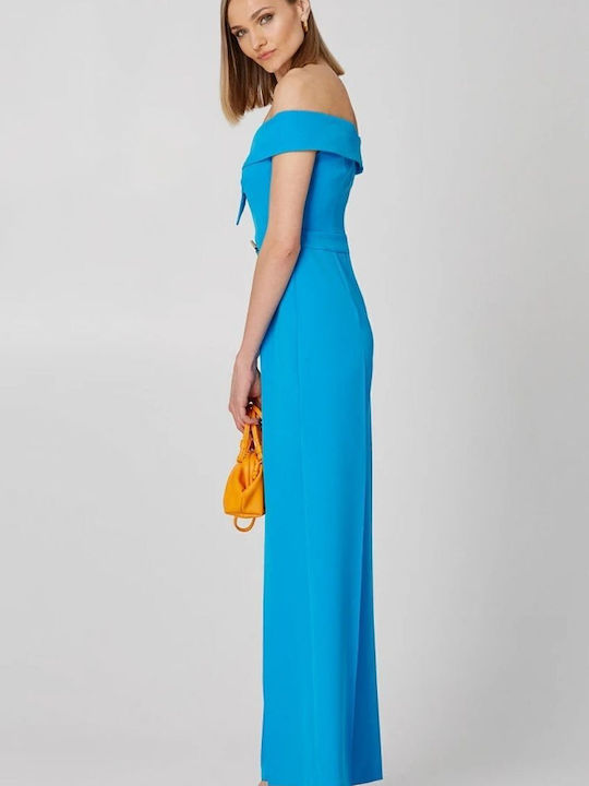 Γυναικεία Off-Shoulder Ολόσωμη Φόρμα Τιρκουάζ