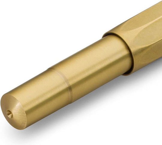 Kaweco BRASS Sport Writing Pen Fine Gold made of Brass with Red Ink