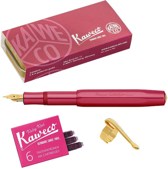 Kaweco COLLECTION Schreibfeder Extra breit Rot aus Aluminium mit Rot Tinte