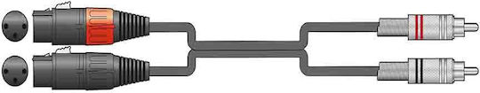 Chord Cable 2 x XLR female - 2 x XLR female Μαύρο 1.5m 190.062UK