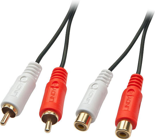 Lindy 5m 2x RCA male to 2x RCA female Cable (35673)