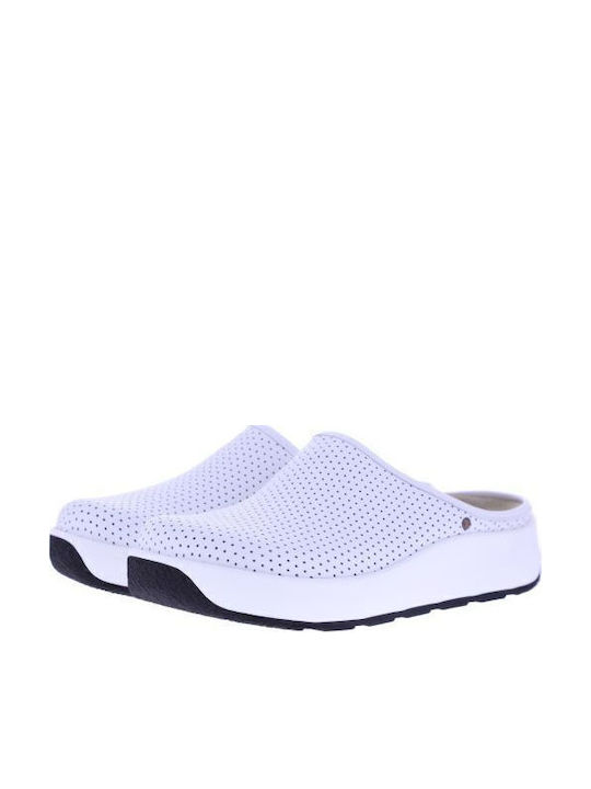 Berkemann Amanda Leder Anatomisch Clogs Weiß