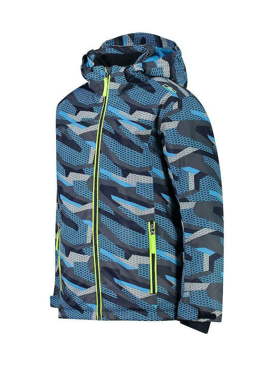 CMP Waterproof Boys Sports Jacket Turquoise with Ηood